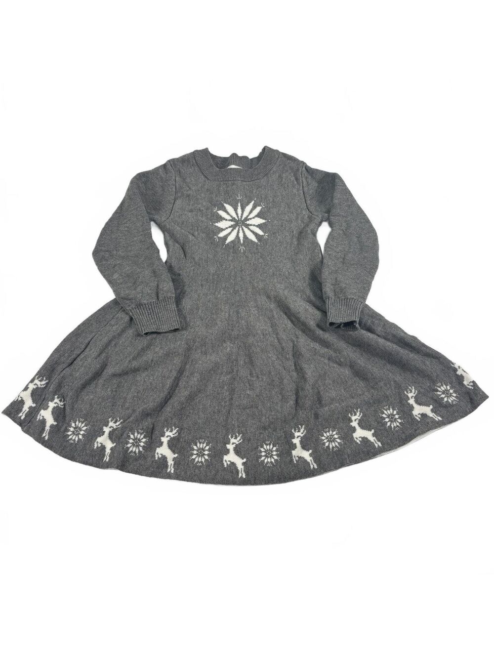 Little Sleepies Play Gray Snowflake Winter Sweater Dress Size 5 - Picture 1 of 5